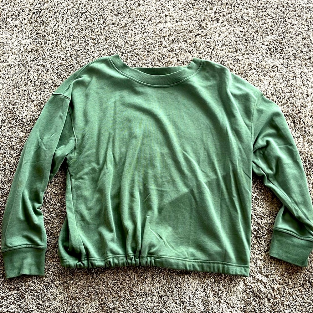 Open back crew neck